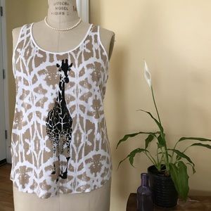 Banana Republic safari inspired giraffe tank